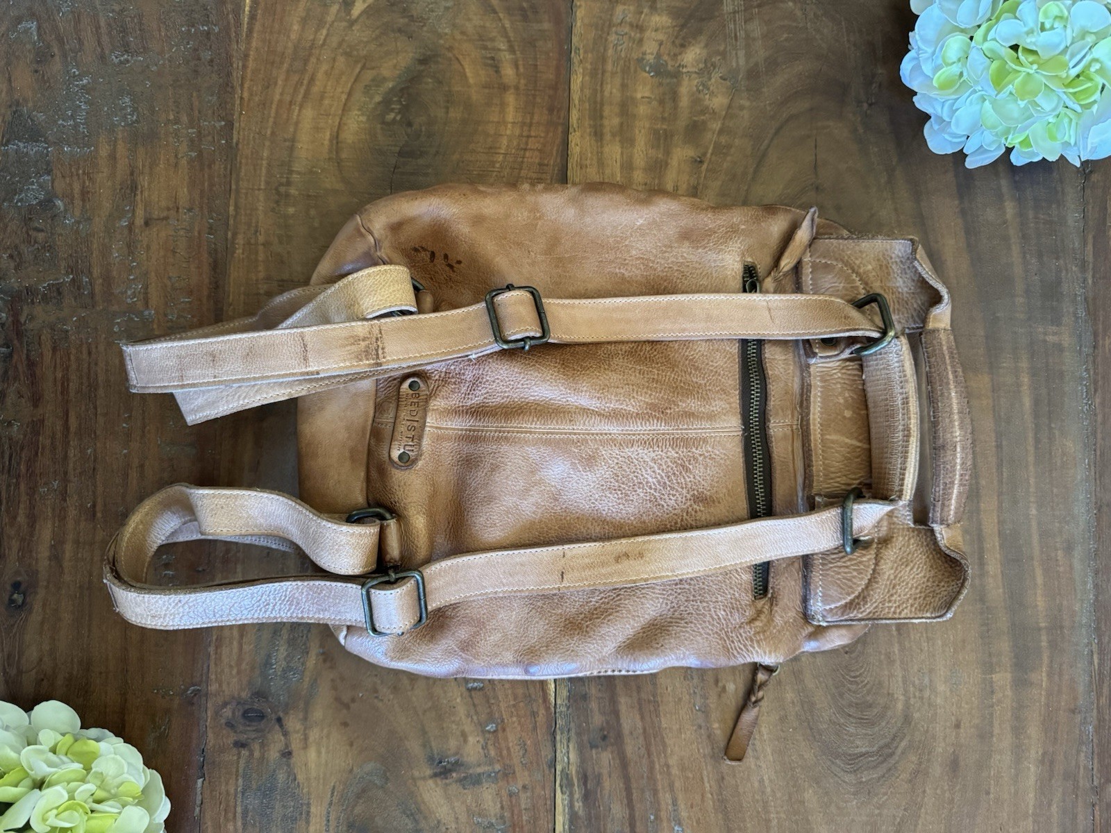 Bed Stu Leather Patsy Tan Backpack Sling Bag - image 16