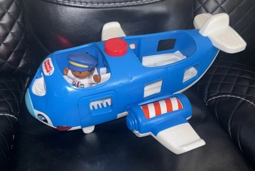 Vintage Fisher Price Airplane With Little People Pilot Tested Works