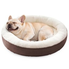 Loves cabin Round Donut Cat and Dog Cushion Bed, 30in Pet Bed for Medium or L...