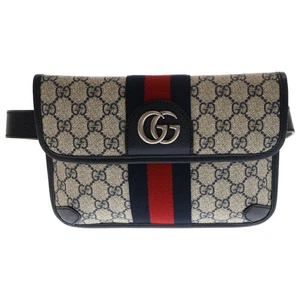 Sac bandoulière GUCCI Off dia beige et marine PVC 674081 pochette taille