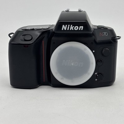 Nikon N70 35mm SLR Film Camera Body With Quartz Date Back Sticky Tested & Works