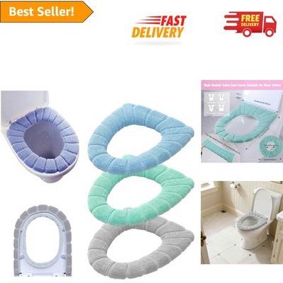 Luxury 3-Pack Soft Toilet Seat Covers - Durable, Stretchable & Easy to Clean