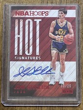 2015-16 Panini NBA Hoops Hot Signatures John Stockton Autographed Red #d 09/25