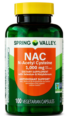 Spring Valley NAC 1000mg N-Acetyl Cysteine 100 Veg Capsules