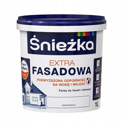 Śnieżka Extra Fassadenfarbe für Fassaden und Innenräume, weiß matt 1L