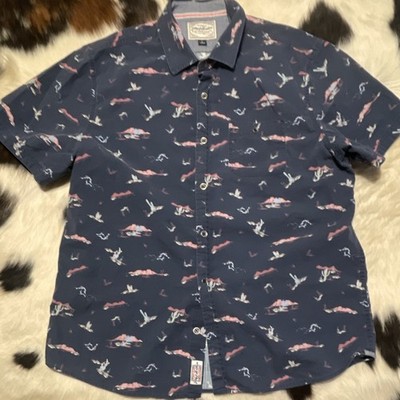 Flag & Anthem Dry Goods Supply Men's L Blue Desert Graphic Button-Front Shirt