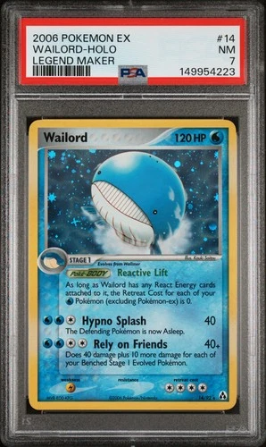 2006 POKEMON EX LEGEND MAKER #14 WAILORD-HOLO PSA 7