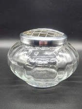 Glass Rose Bud Vase Vintage Glass with metal mesh lid for flower buds