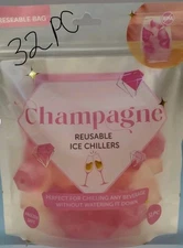 32 pc ICE CUBES PINK diamonds for wedding CHAMPAGNE Party Chillers BPA FREE NEW