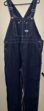 Rigid Bib Overalls Dark Denim Workwear Utility Pockets USA Vintage Big Smith