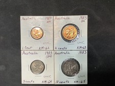 Australia 1983 Cents UNC 4 Coin Lot. 11195