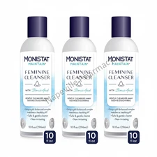 3 Pack Monistat Maintain Feminine Cleanser with Boric Acid Fragrance Free 10 Oz