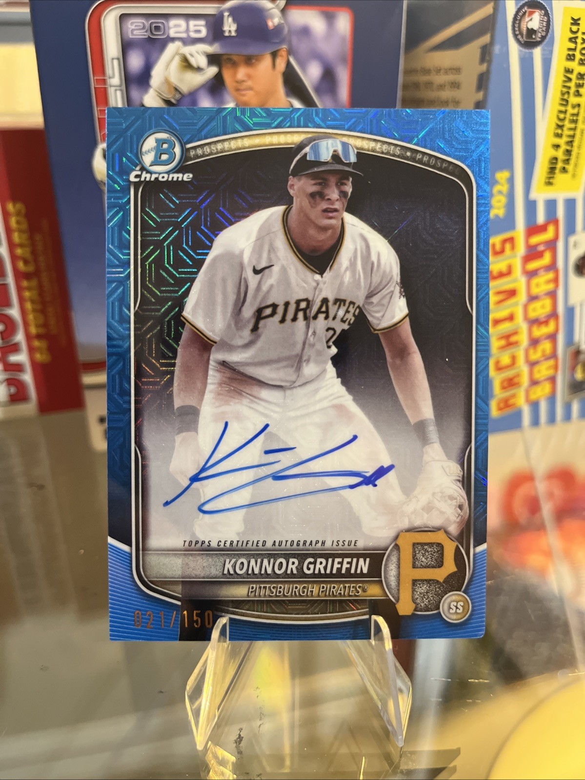 2025 Bowman Konnor Griffin Chrome Prospect Auto Mega Box Blue Refractor /150
