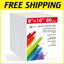 Sturdy Backing 80 Pack Canvas Boards