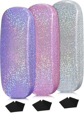 3 Pack Glasses Case for Kids Hard Shell Eyeglass Case with Glasses Cloth, Gli...