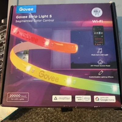 Govee Segmented Color Control Smart LED Light Strip 49.2 ft Wi-Fi Alexa