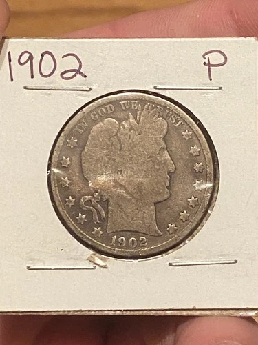 1902 P Barber Head Silver Half Dollar 90% Silver
