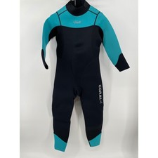 Hevto Wetsuit Youth Size 10 Black Teal Coral-I Full Body Neoprene CLY001 NEW