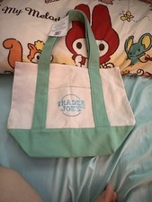 Trader Joe  s 2026 Mini Canvas Pastel Green Reusable Tote Bag - BRAND NEW  US