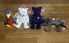 Ty Beanie Babies Retired Original 1996-1997 Princess, Halo, Jabber, Claude Lot