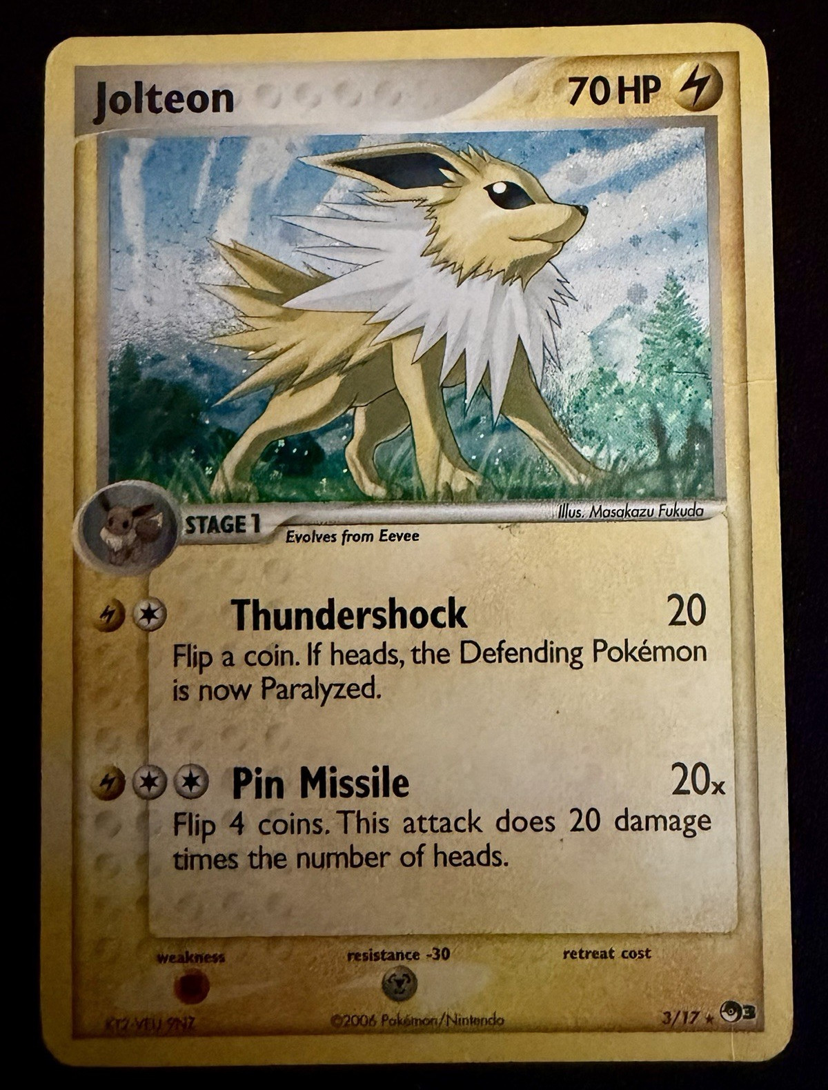 Pokemon TCG Jolteon Holo Rare 3/17 Pop 3 Series