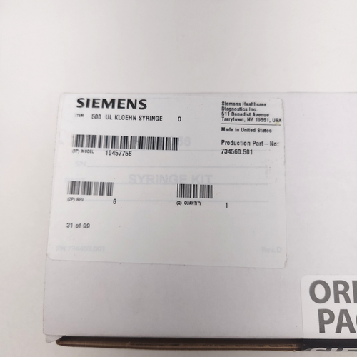NEW Siemens Dimension 500 uL Syringe IMI NORGREN KLOEHN p/n 10457756 - Picture 3 of 5