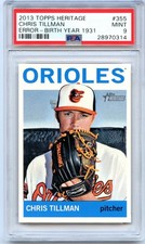 2013 Topps Heritage CHRIS TILLMAN Error Variation SSP #355 PSA 9 Birth Year 1931
