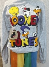 Vintage 1993 Looney Tunes Sweatshirt Small Tasmanian Devil Bugs Bunny Tweety