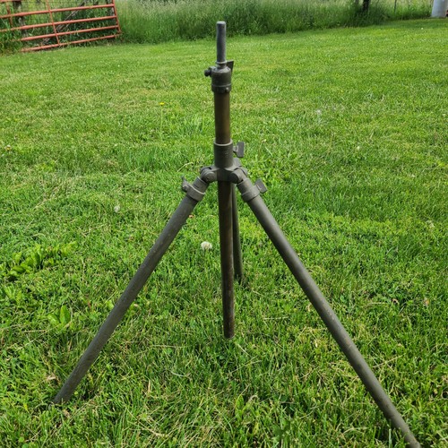 Vintage Surveying Type Y Tripod Green US Military Aluminum Brass Painted Green 