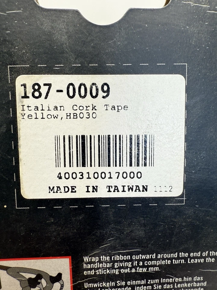 FSA Handlebar Tape Italian Cork Tape Yellow Road Bike NOS 187-009 HB030 - Image 3 of 4