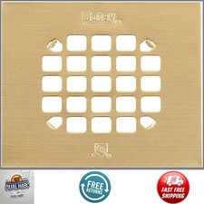 Universal 4-1/4" Snap-Tite Square Shower Drain Strainer Brushed Gold 42361