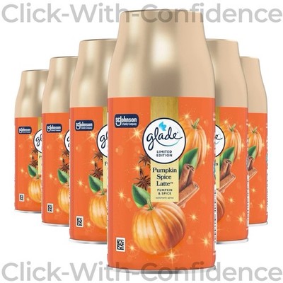 6 x Glade Automatischer Lufterfrischer Spray Nachfüller Pumpkin Spice Latte 269ML