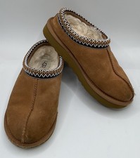 UGG Tasman II Suede Shearling Slip On Shoe Chestnut Women Sz 6 Low Top