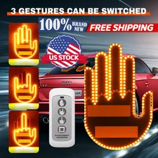 Finger Gesture Light with Remote LED Car Back Window Funny Sign Hand Light US