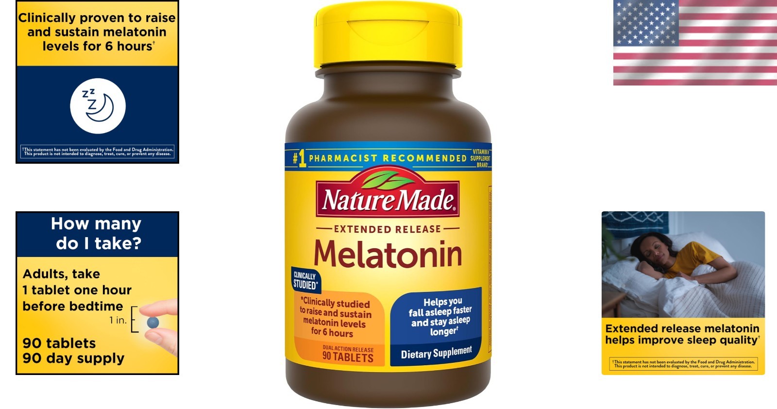Melatonin 4mg Extended Release Sleep Aid Tablets - 90 Count for Restful Slumber