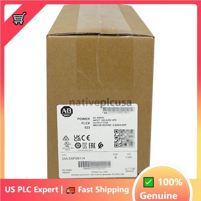 Allen-Bradley 25A-D6P0N114 PowerFlex 523 2.2kW (3Hp) AC Drive Surpl US Free Tax