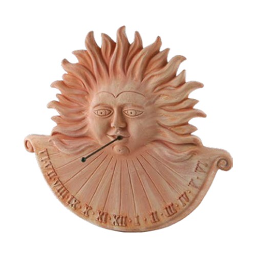 Meridiana in Terracotta da Parete 46 cm - Decorazione Sole Esterno