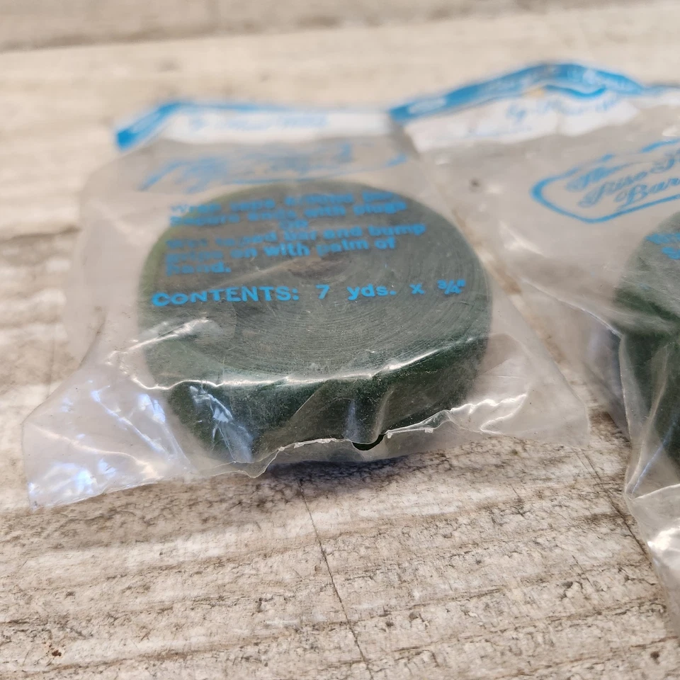 Par de cintas de manillar de vinilo Hunt Wilde verde campus envoltura de barra Schwinn década de 1970 NOS Foto 3 de 4