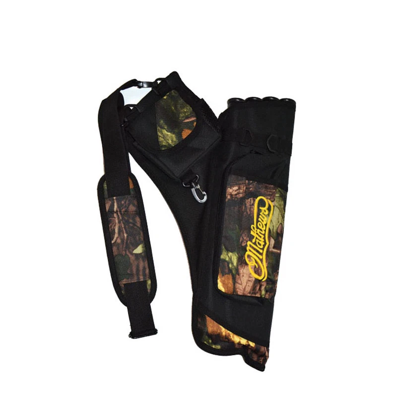 Archery Arrow Quiver Back Bag 4 Tubes Belt Waist Shoulder Hip Pouch Bow Holder - Image 2 of 4