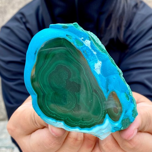 493G Natural Chrysocolla/Malachite Transparent Cluster Rough Mineral Sample - 第 1/17 張圖片
