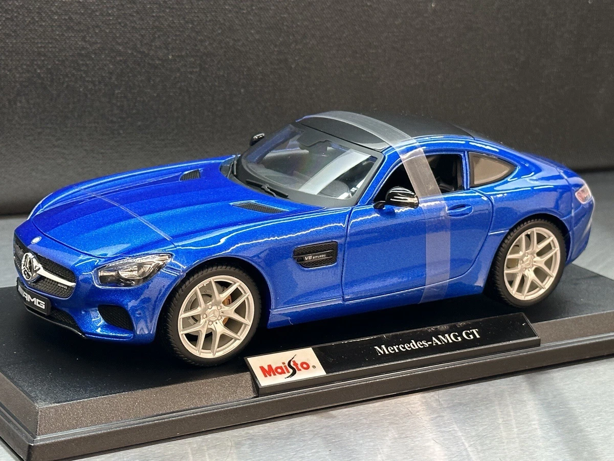 New! MAISTO 1:18 Scale Mercedes Benz AMG GT in Blue Diecast Model Car