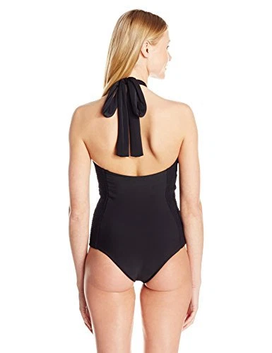 Traje de baño Tori Praver Rosarito de una pieza negro para mujer talla S L3152 Foto 3 de 3