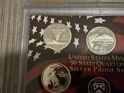 2007-S US Mint Silver Proof Set with COA & Box 14 Coins 7-90% Silver Coins, WoW! - Picture 13 of 21
