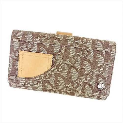 Dior Portefeuille Portefeuille Pliable Trotteur Marron Femme Unisexe Authentique Occasion T6645