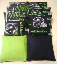 8 SEATTLE SEAHAWKS CORNHOLE BEAN BAGS TOP QUALITY REGULATION HANDMADE BAGS