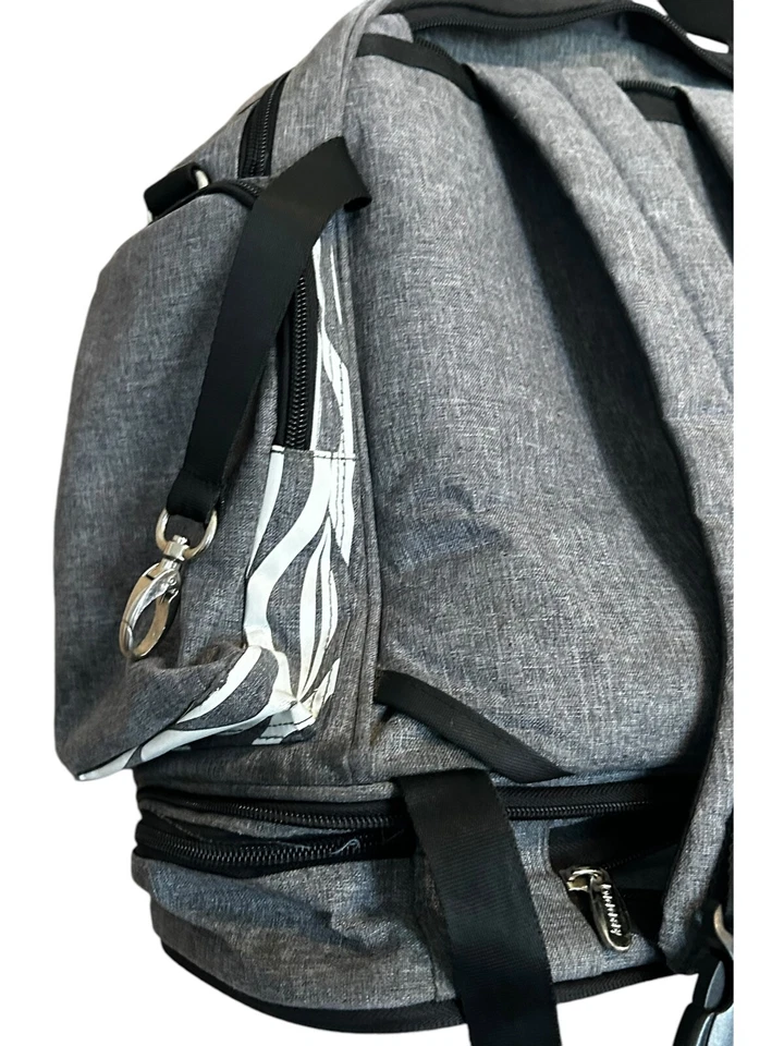 Lekebaby Diaper Bag Tote Backpack Sachel Diaper Messenger Grey Multi Pocket Nice - Image 4 of 4