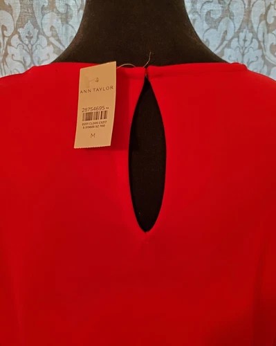 Ann Taylor Long Sleeve Women's Red Blouse Size Medium - Picture 6 of 10