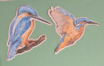 6 Highlight Crafts zwei rote Rotkehlchen ''Eisvogel'' Stanzteile