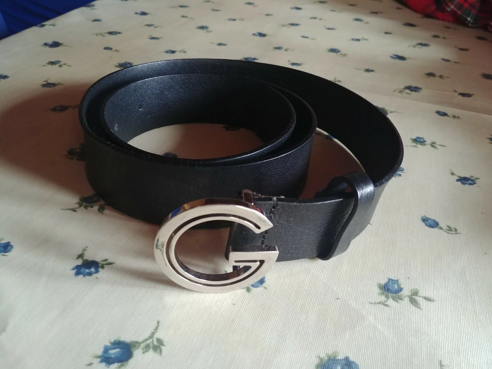 Cintura Gucci Uomo Nera Fibbia G argentata