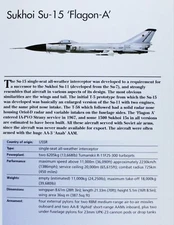 Sukhoi Su-15 Su 15 Flagon Picture Jet Aircraft Out of Print Spec Sheet Decor